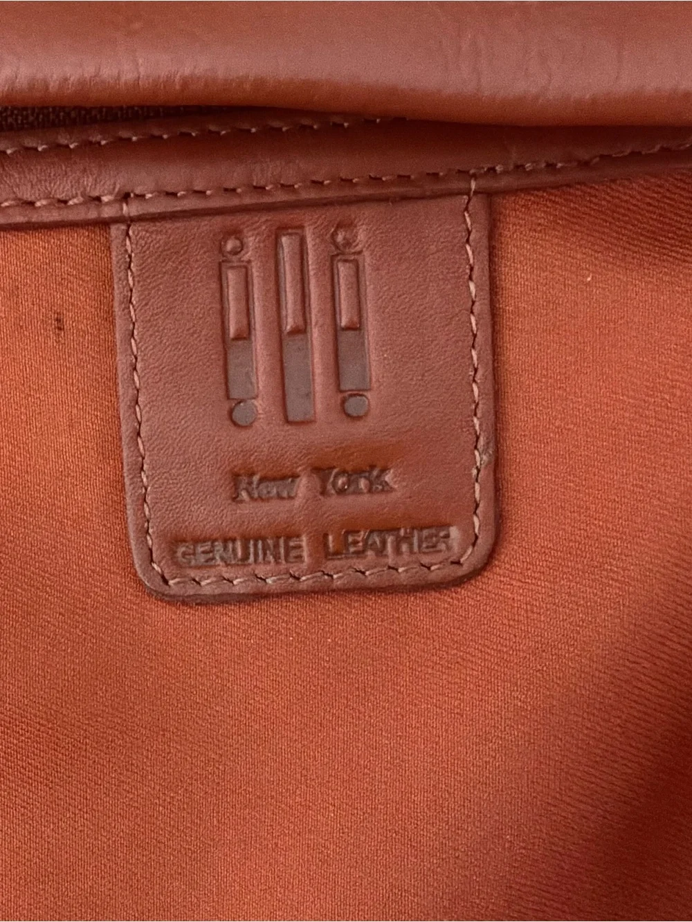 ili New York Double Zip Genuine Leather Organizer Crossbody Bag-Vibrant Orange